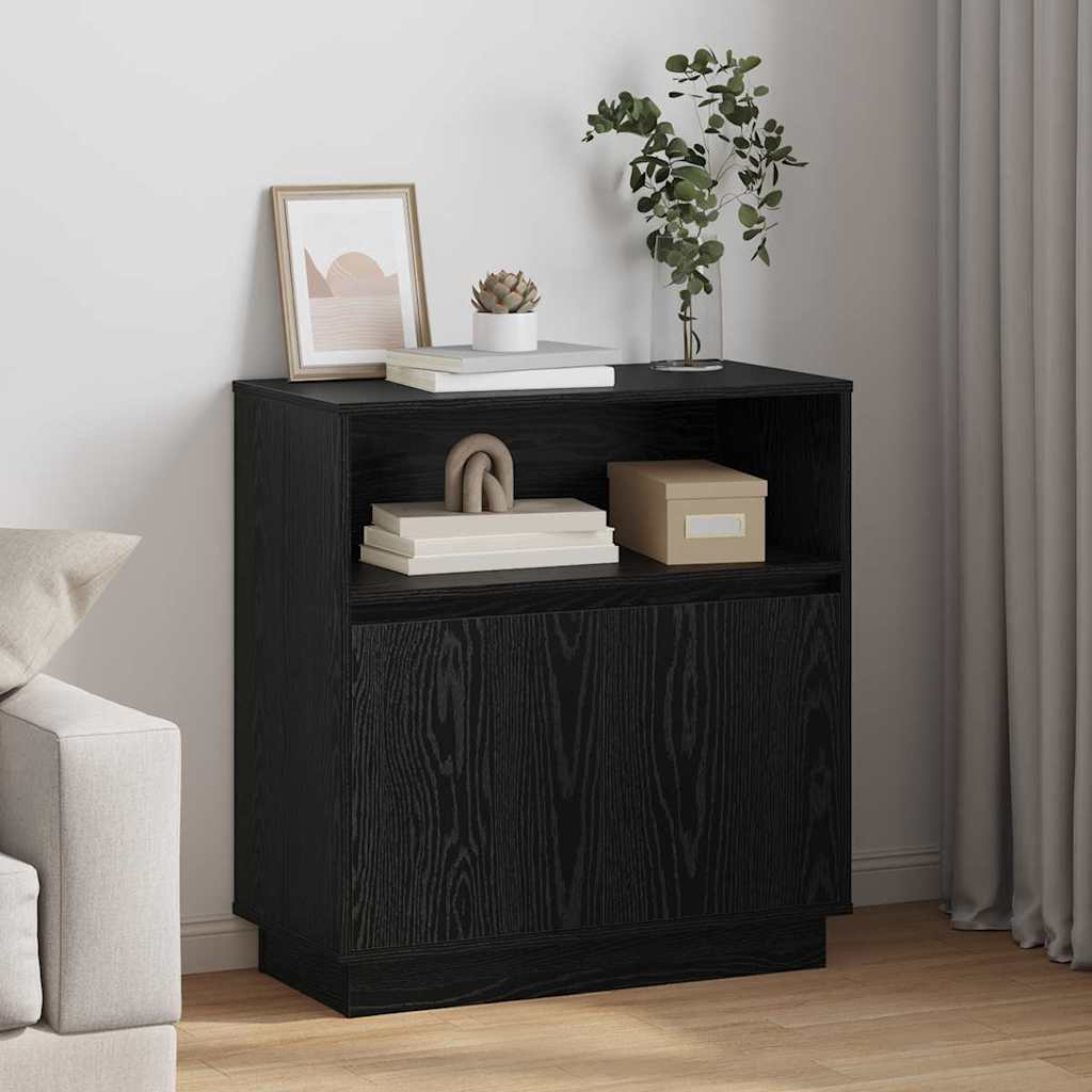 Buffet avec LED Chêne noir 71 x 34.5 x 75 cm Bois d'ingénierie - XIOS