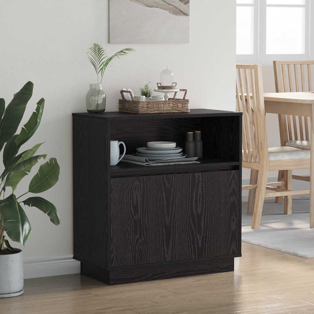 Buffet avec LED Chêne noir 71 x 34.5 x 75 cm Bois d'ingénierie - XIOS