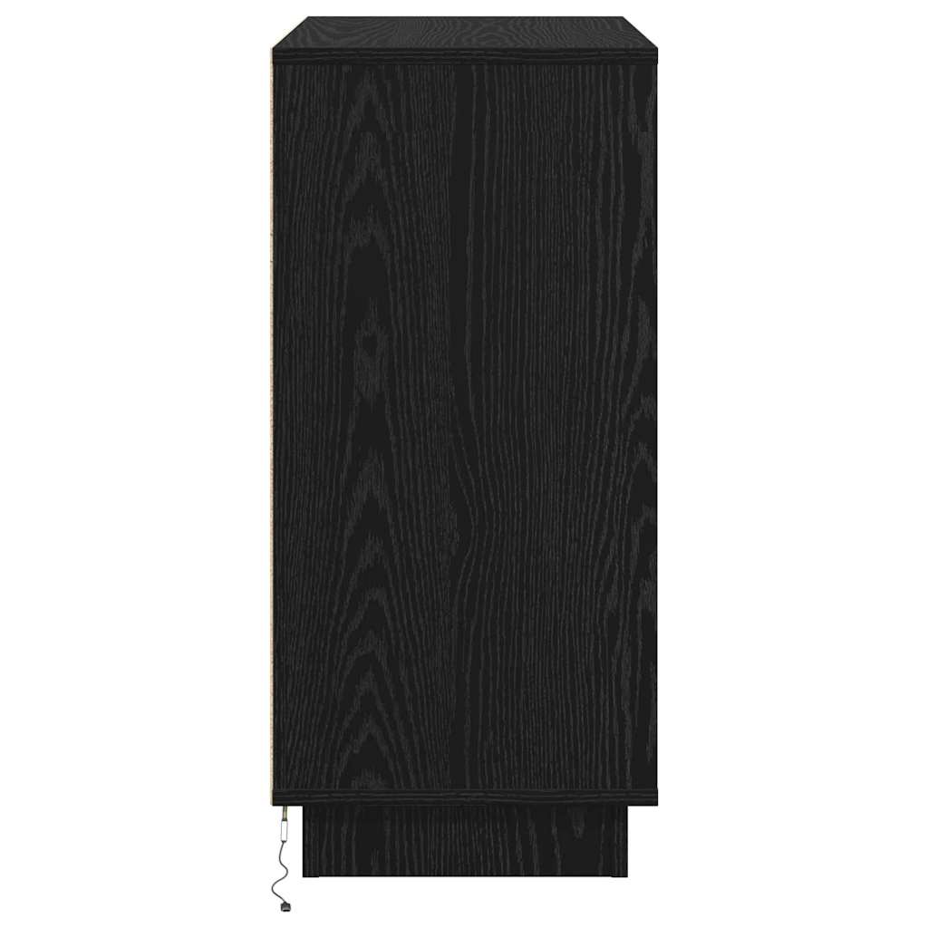 Buffet avec LED Chêne noir 71 x 34.5 x 75 cm Bois d'ingénierie - XIOS