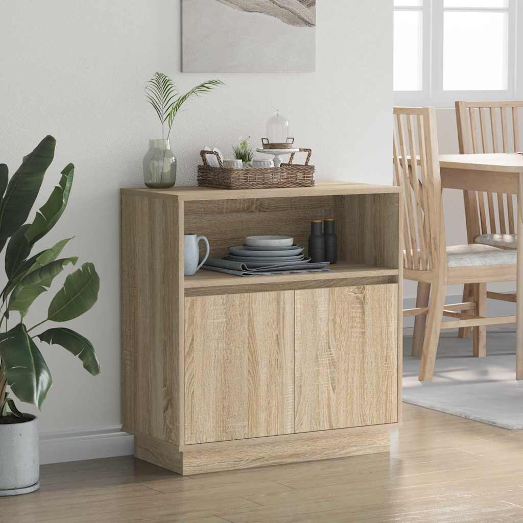Buffet LED Chêne Sonoma 71 x 34,5 x 75 cm Bois d'ingénierie