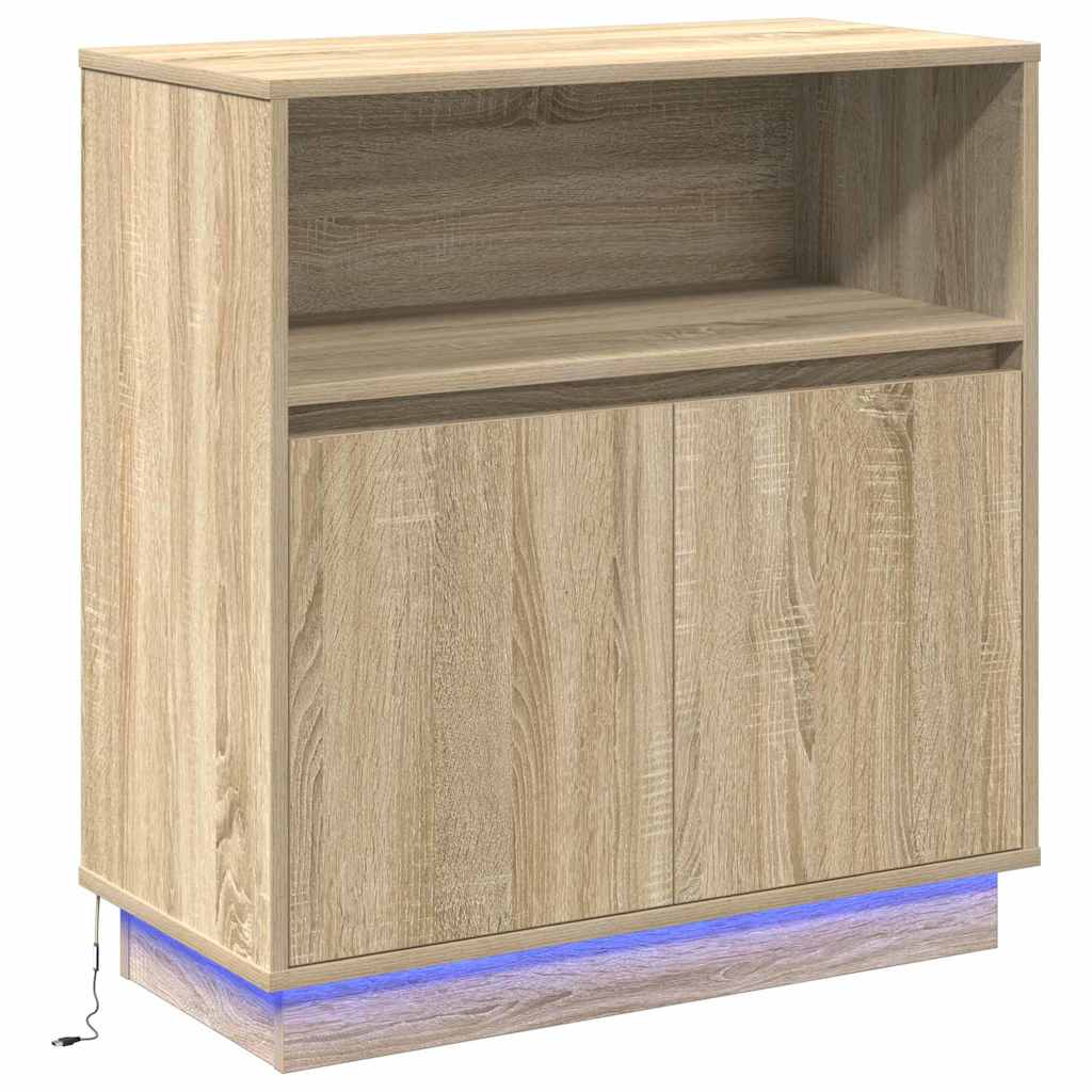 Buffet LED Chêne Sonoma 71 x 34,5 x 75 cm Bois d'ingénierie