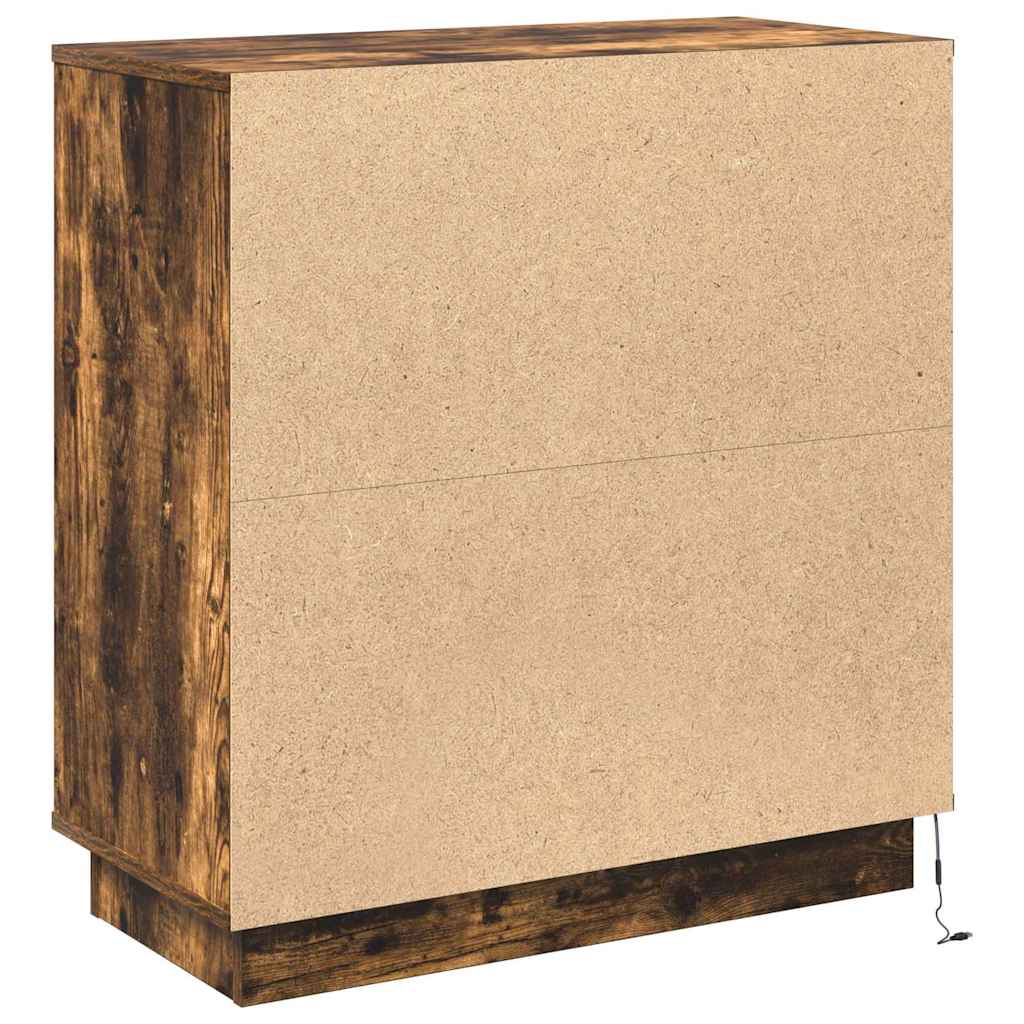 Buffet LED Chêne fumé 71 x 34,5 x 75 cm Bois d'ingénierie - XIOS