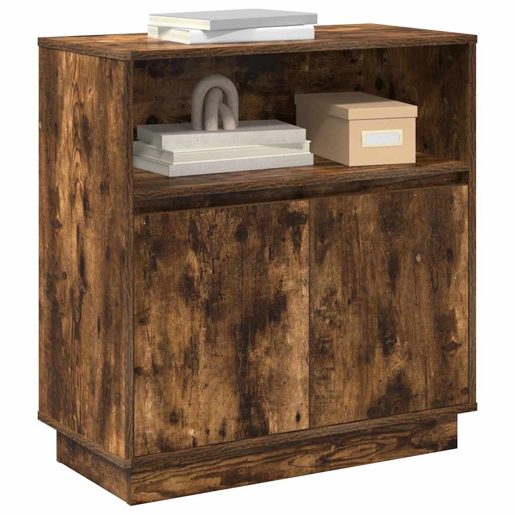 Buffet avec LED Chêne fumé 71 x 34.5 x 75 cm Bois d'ingénierie - XIOS
