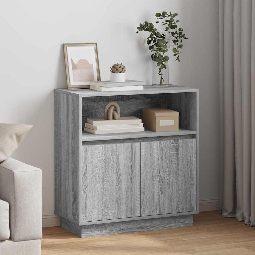 Buffet LED Gris Sonoma 71 x 34,5 x 75 cm Bois d'ingénierie - XIOS