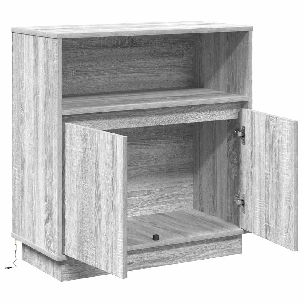 Buffet avec LED Sonoma gris 71 x 34.5 x 75 cm Bois d'ingénierie - XIOS