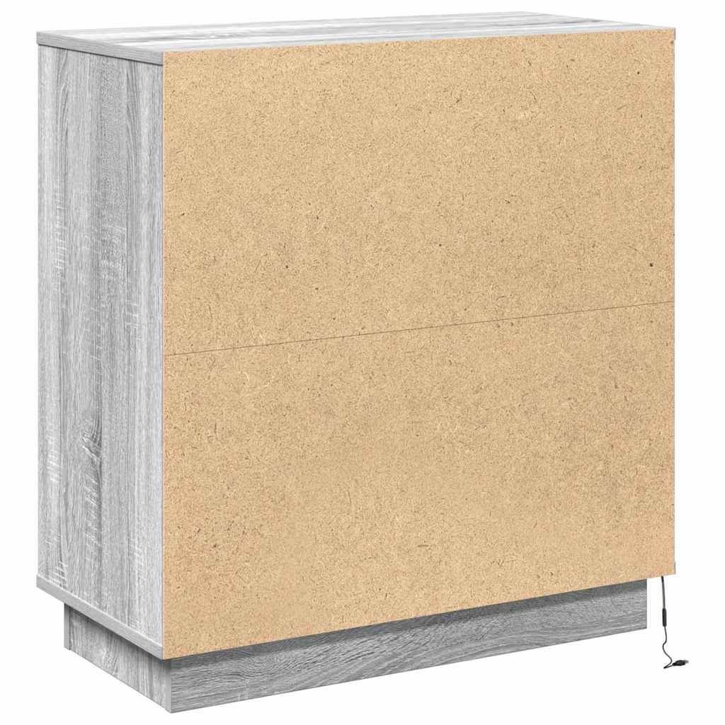 Buffet LED Gris Sonoma 71 x 34,5 x 75 cm Bois d'ingénierie - XIOS