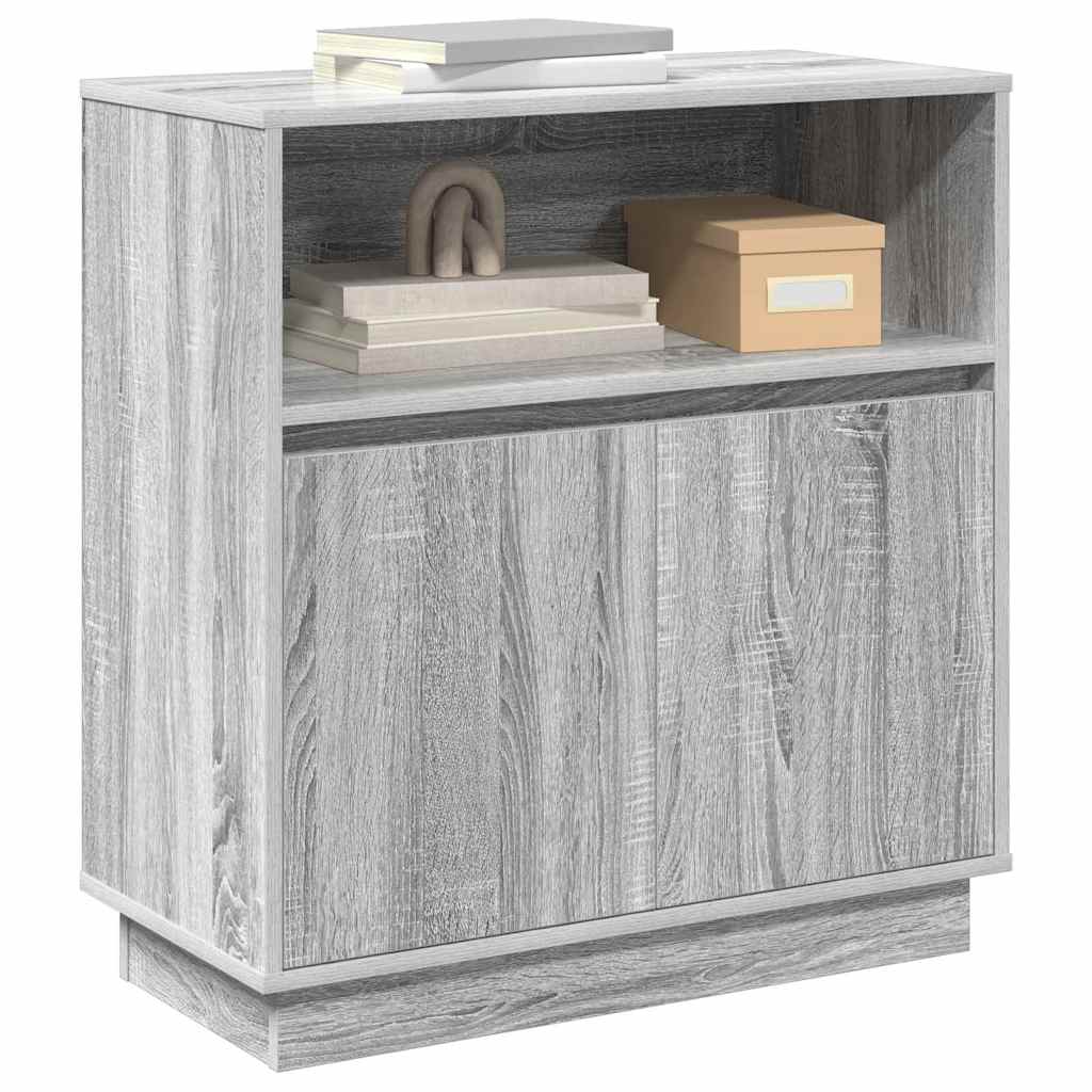 Buffet avec LED Sonoma gris 71 x 34.5 x 75 cm Bois d'ingénierie - XIOS