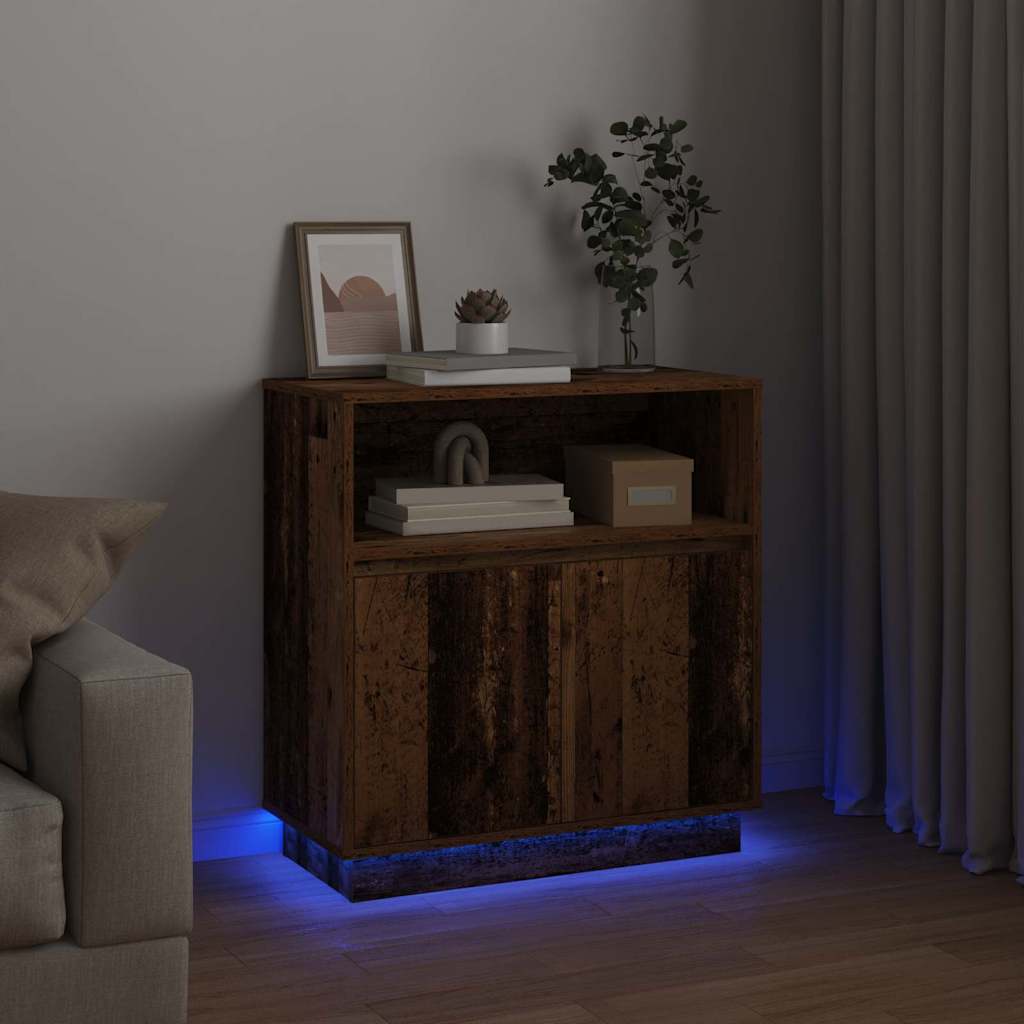 Buffet avec LED Bois Ancien 71 x 34.5 x 75 cm Bois d'ingénierie - XIOS