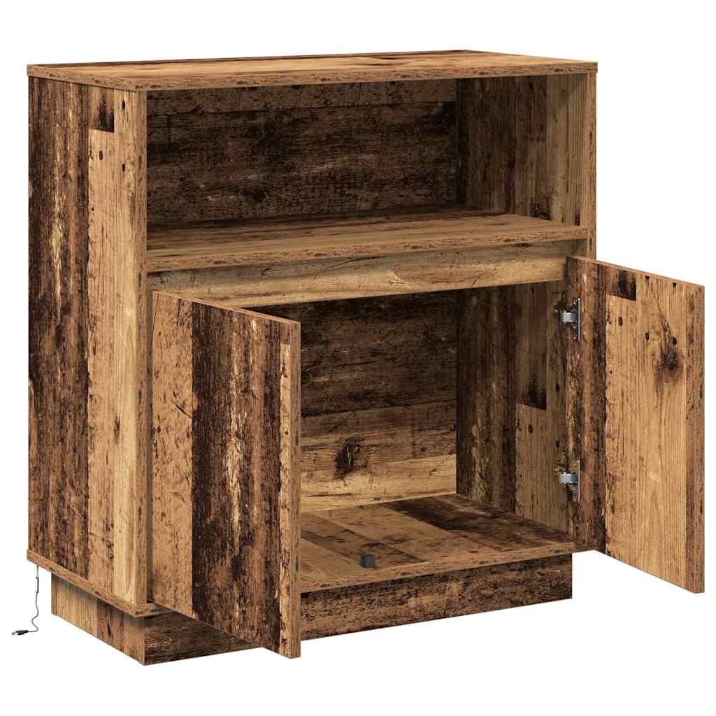 Buffet avec LED Bois Ancien 71 x 34.5 x 75 cm Bois d'ingénierie - XIOS