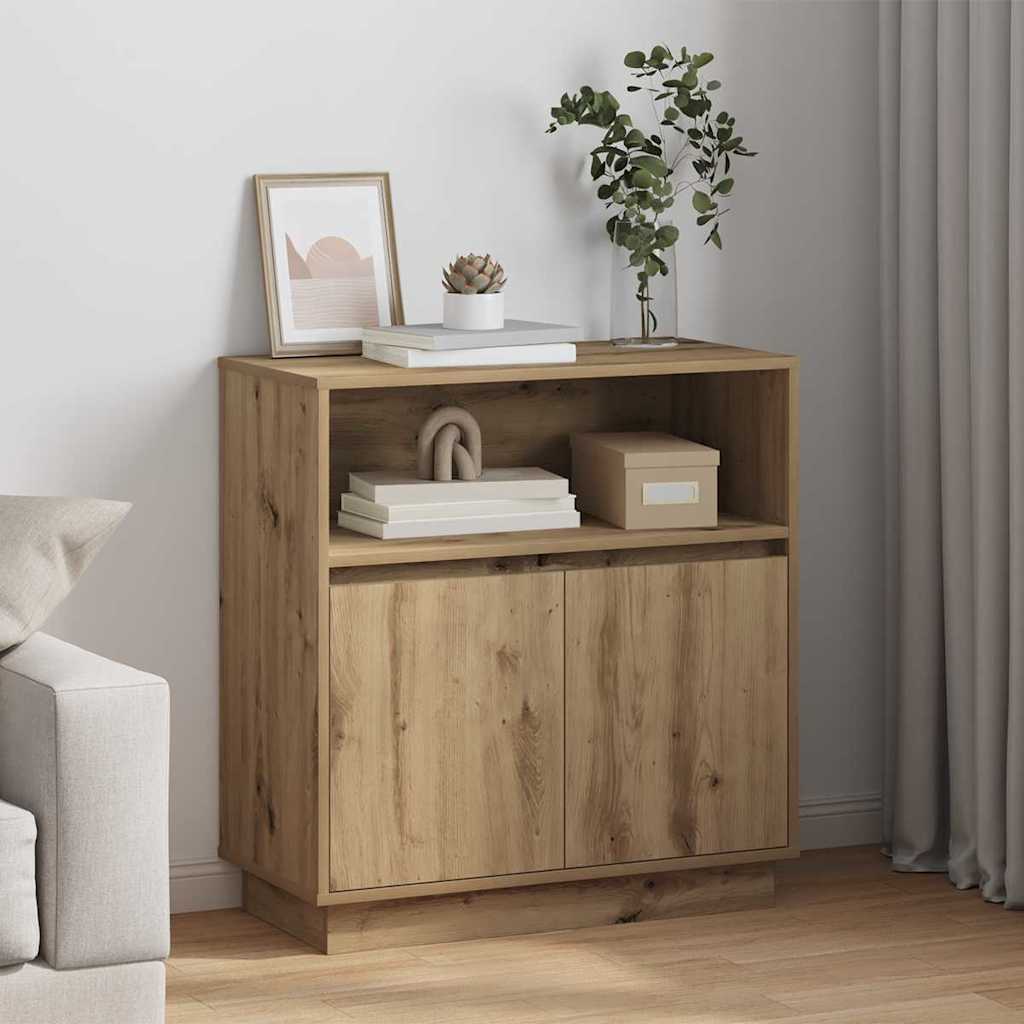 Buffet LED Chêne artisanal 71 x 34,5 x 75 cm Bois d'ingénierie - XIOS