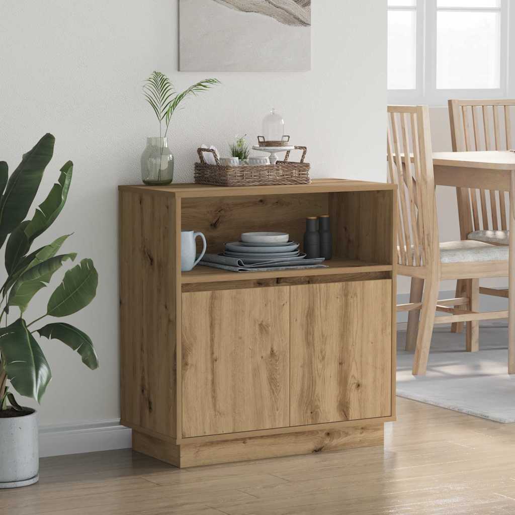 Buffet LED Chêne artisanal 71 x 34,5 x 75 cm Bois d'ingénierie - XIOS