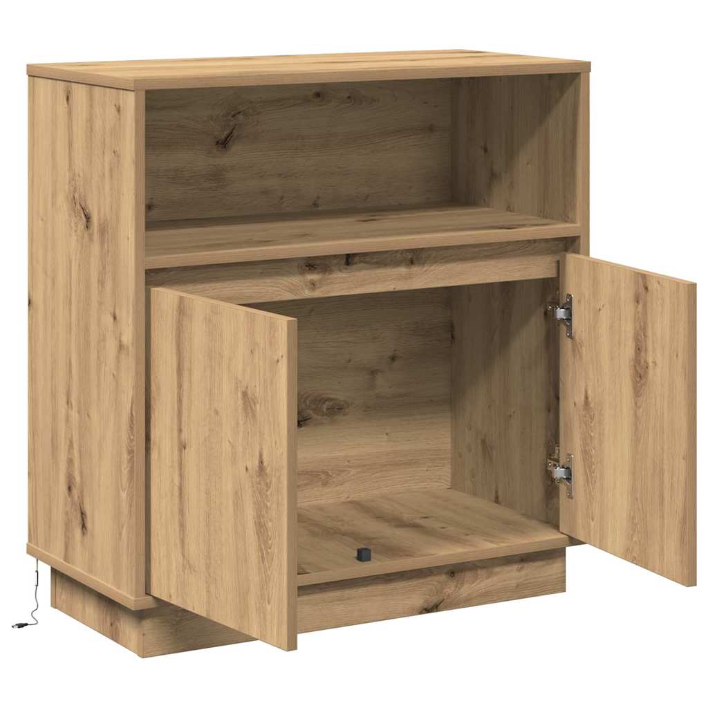 Buffet LED Chêne artisanal 71 x 34,5 x 75 cm Bois d'ingénierie - XIOS