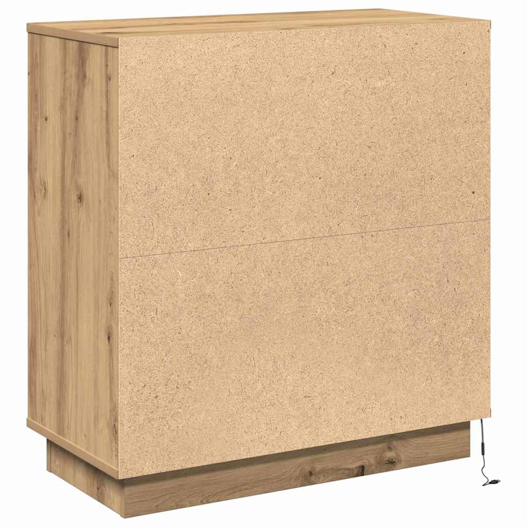 Buffet LED Chêne artisanal 71 x 34,5 x 75 cm Bois d'ingénierie - XIOS