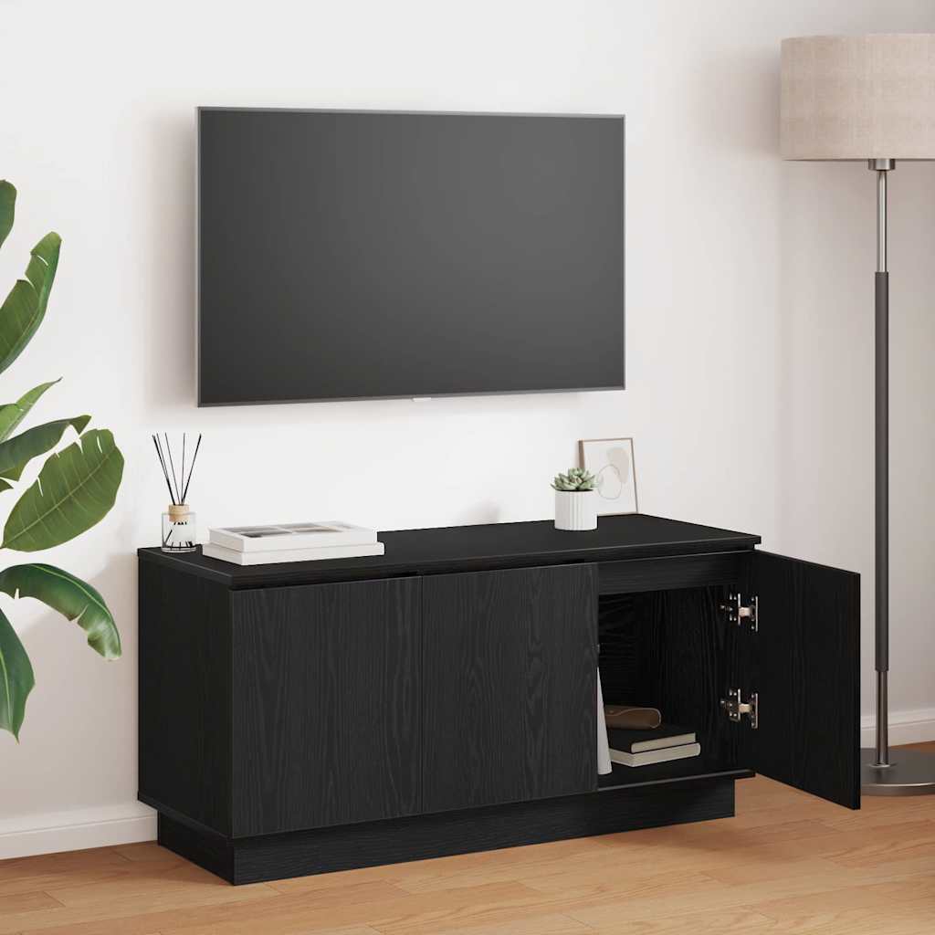 Meuble TV avec LED Chêne noir 100 x 38 x 49 cm - XIOS