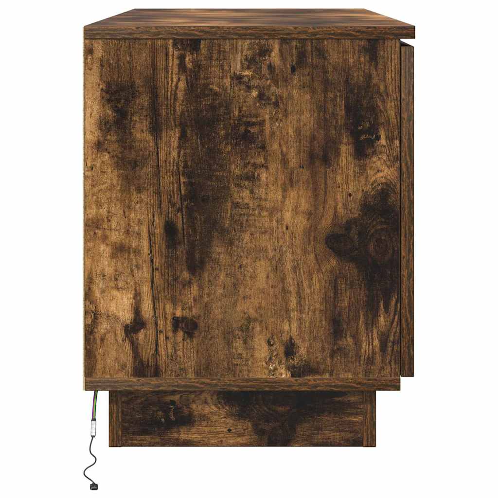 Meuble TV avec LED Chêne fumé 100 x 38 x 49 cm - XIOS