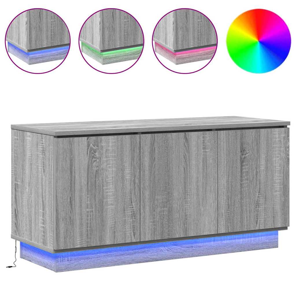 Meuble TV avec LED Sonoma gris 100 x 38 x 49 cm - XIOS