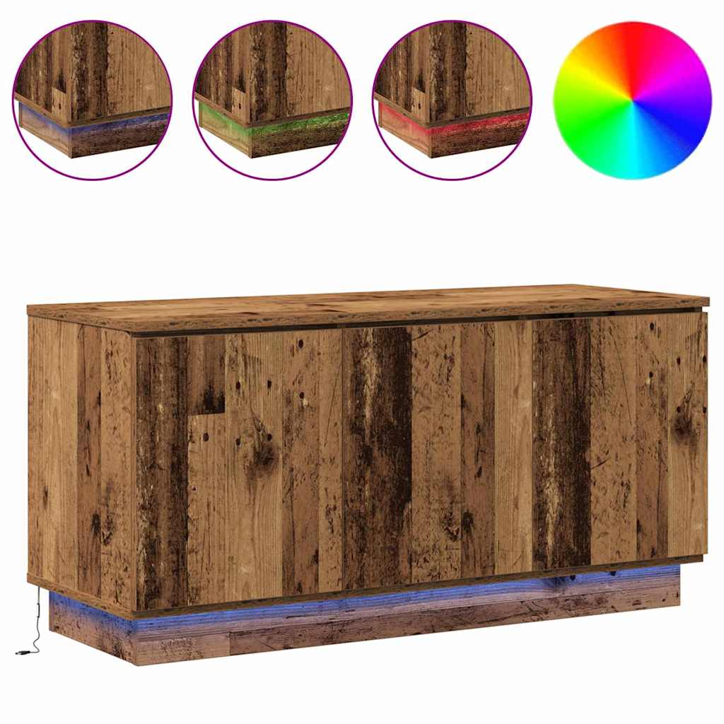 Meuble TV avec LED Bois Ancien 100 x 38 x 49 cm - XIOS