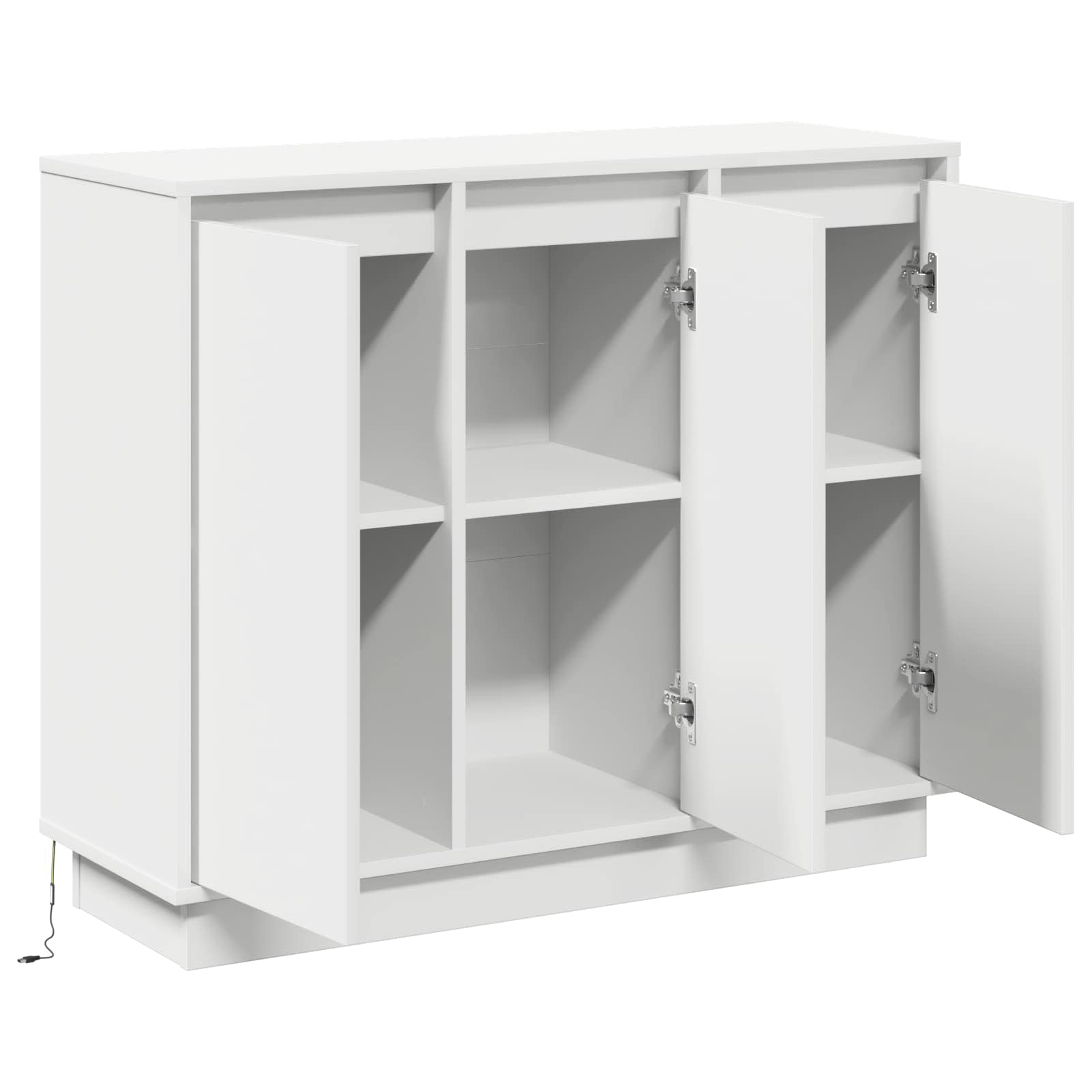 Buffet LED Blanc 90 x 32 x 75 cm Bois d'ingénierie