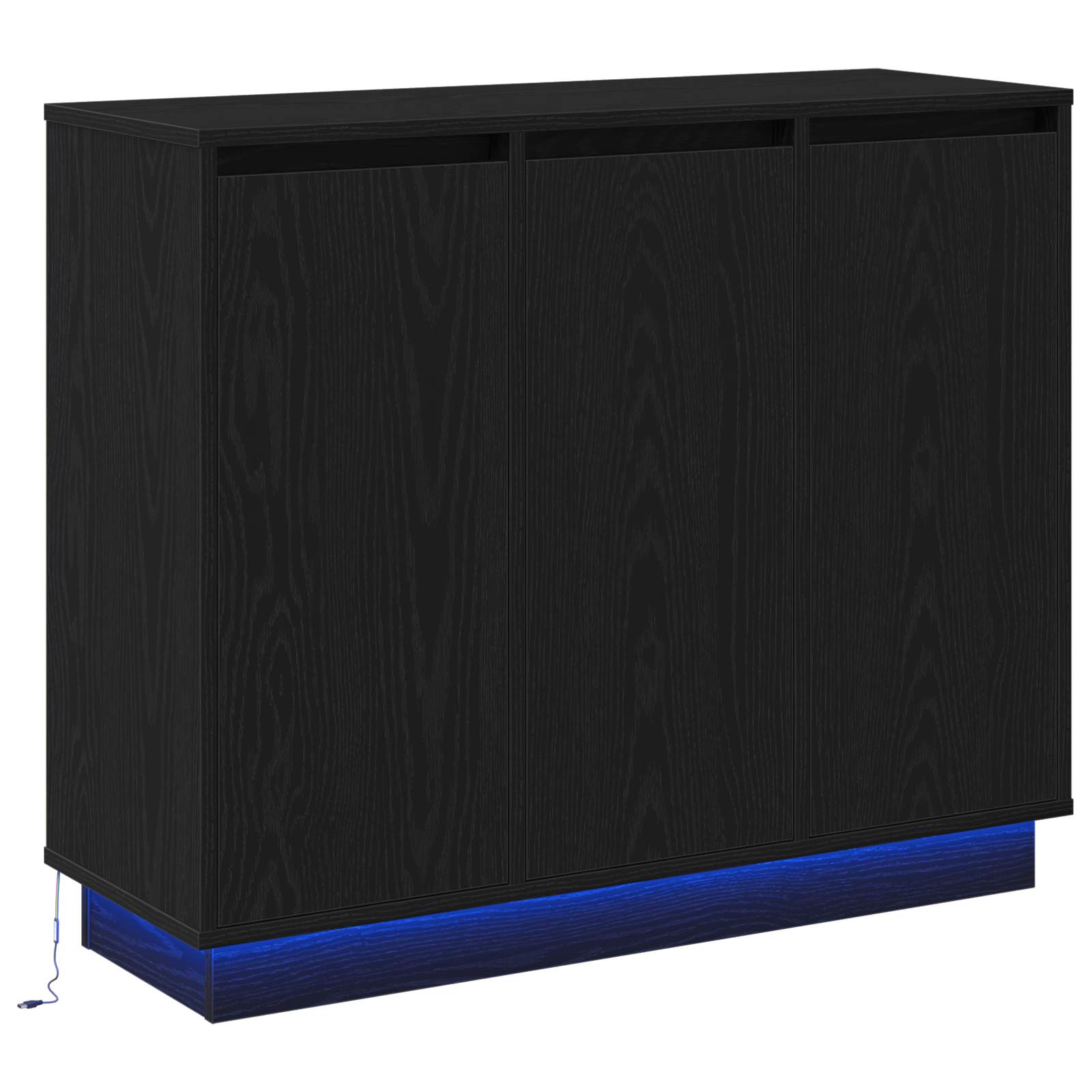 Buffet LED Chêne noir 90 x 32 x 75 cm Bois d'ingénierie