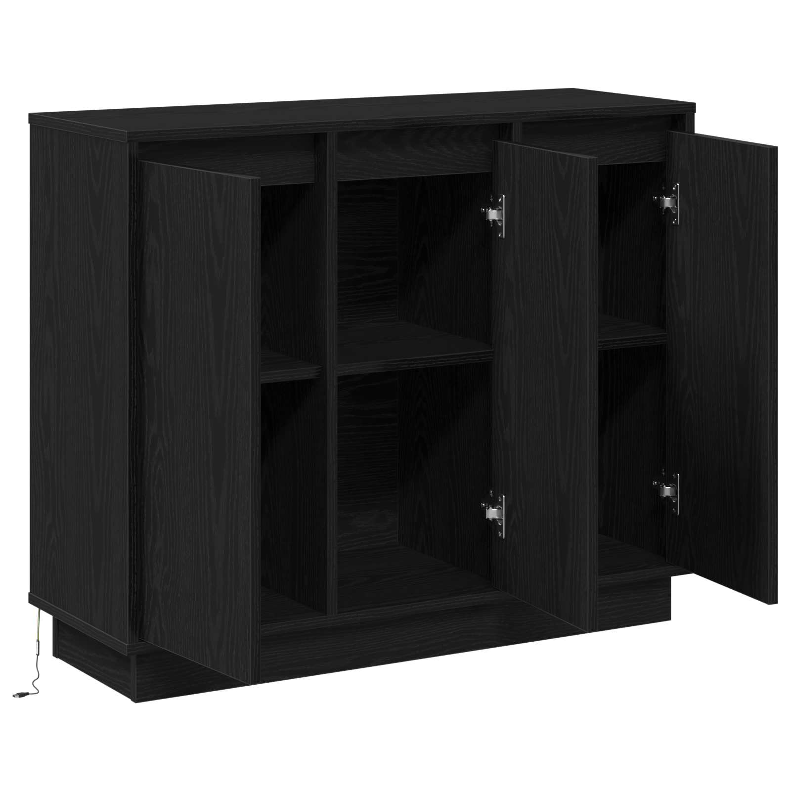 Buffet LED Chêne noir 90 x 32 x 75 cm Bois d'ingénierie