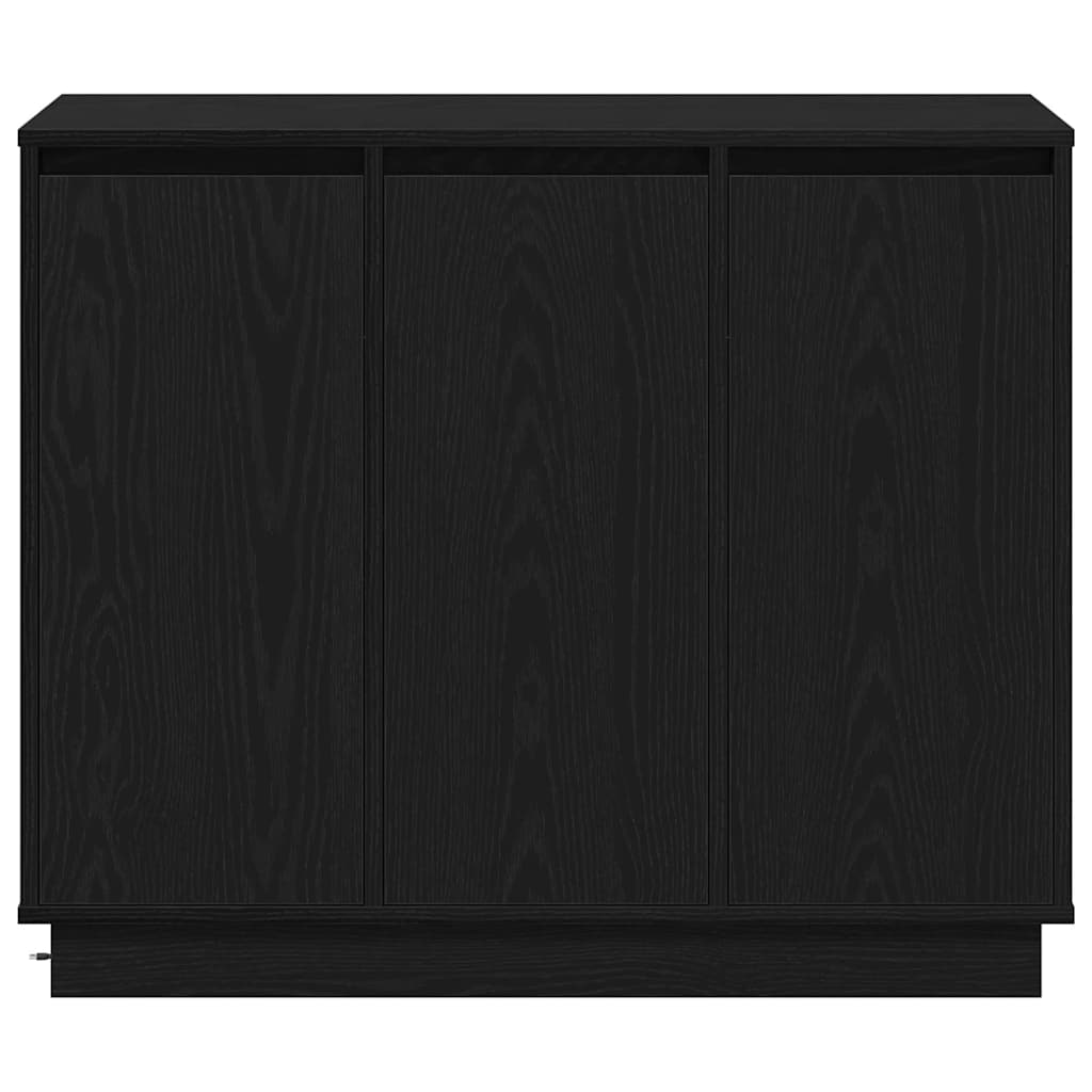 Buffet LED Chêne noir 90 x 32 x 75 cm Bois d'ingénierie
