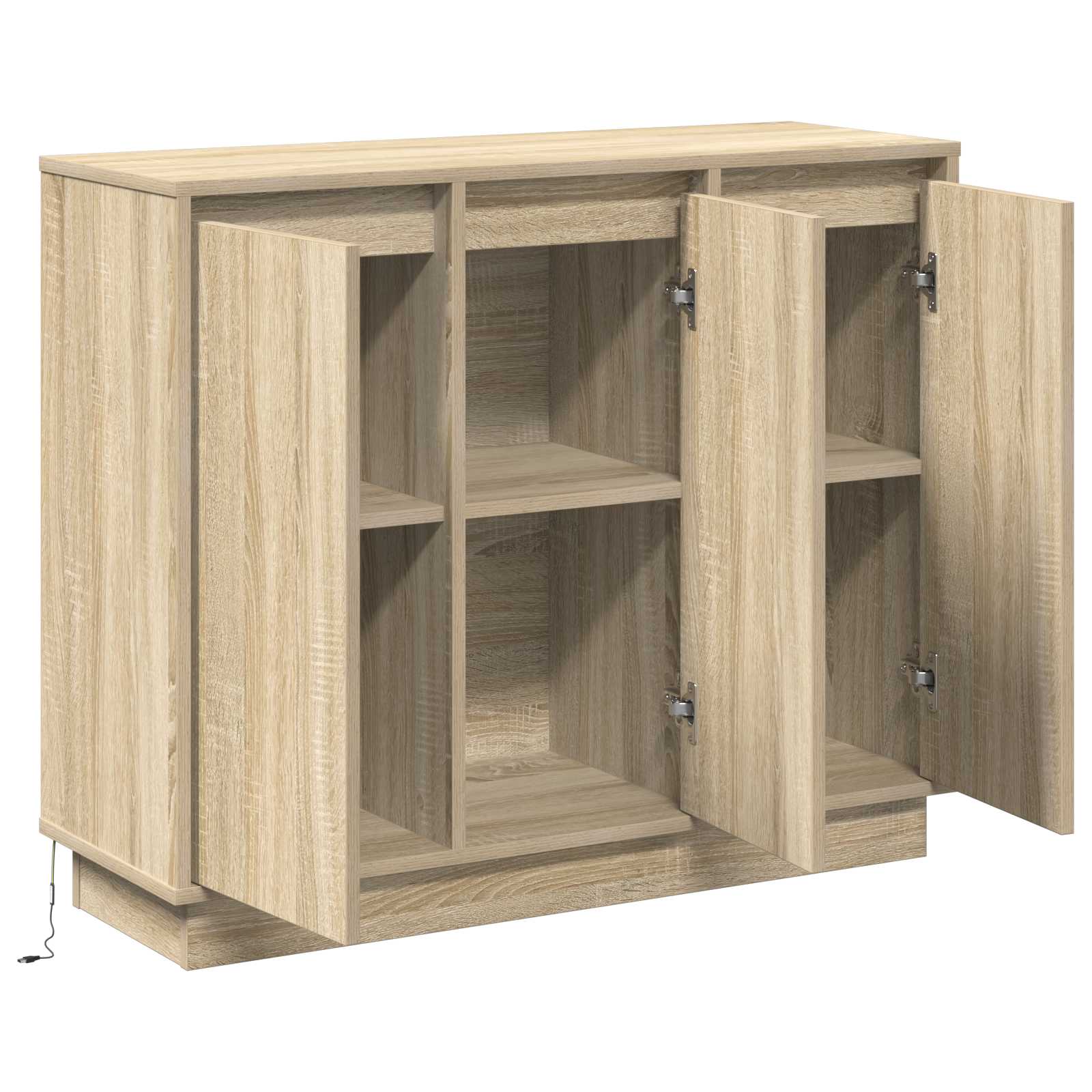 Buffet LED Chêne Sonoma 90 x 32 x 75 cm Bois d'ingénierie - XIOS