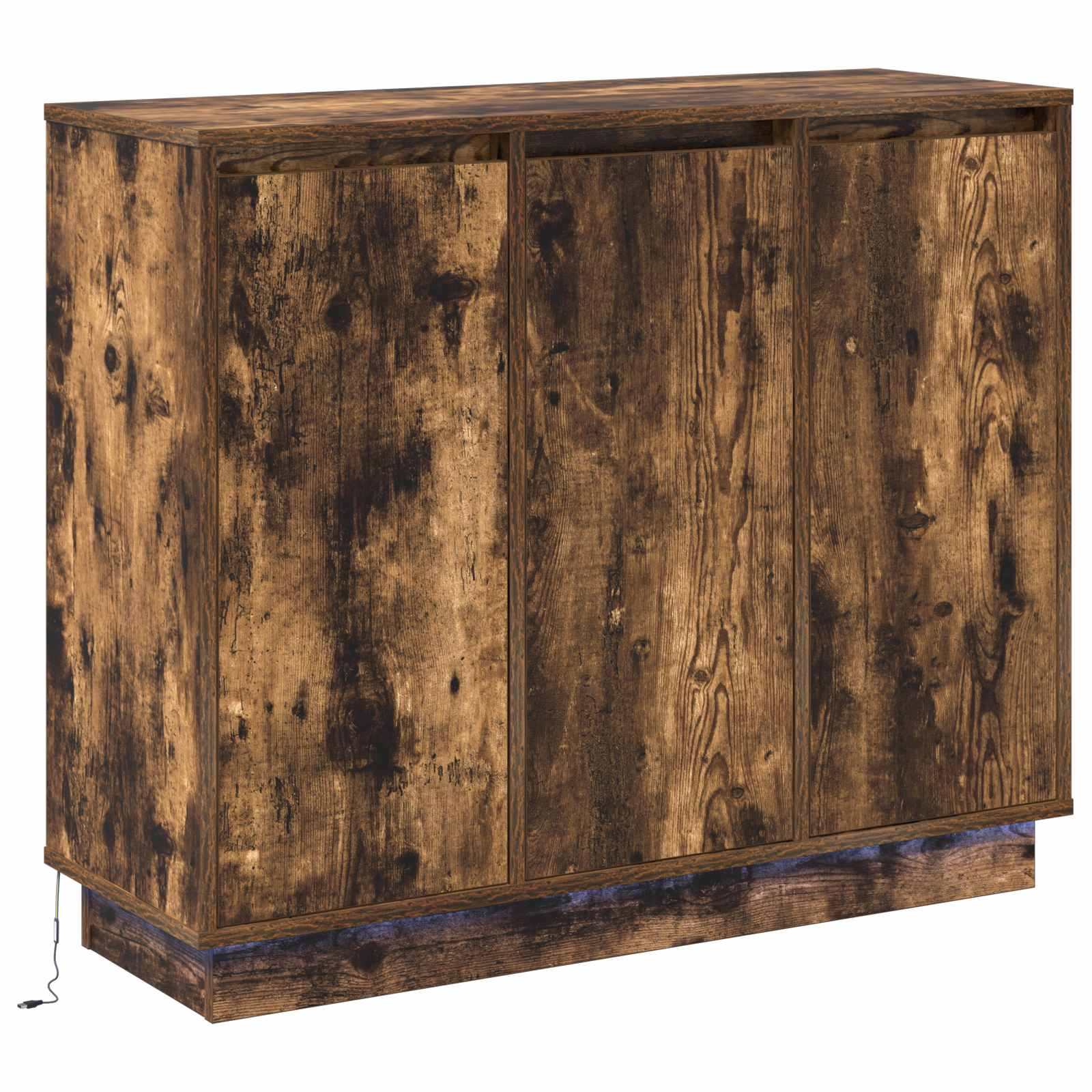 Buffet LED Chêne fumé 90 x 32 x 75 cm Bois d'ingénierie - XIOS