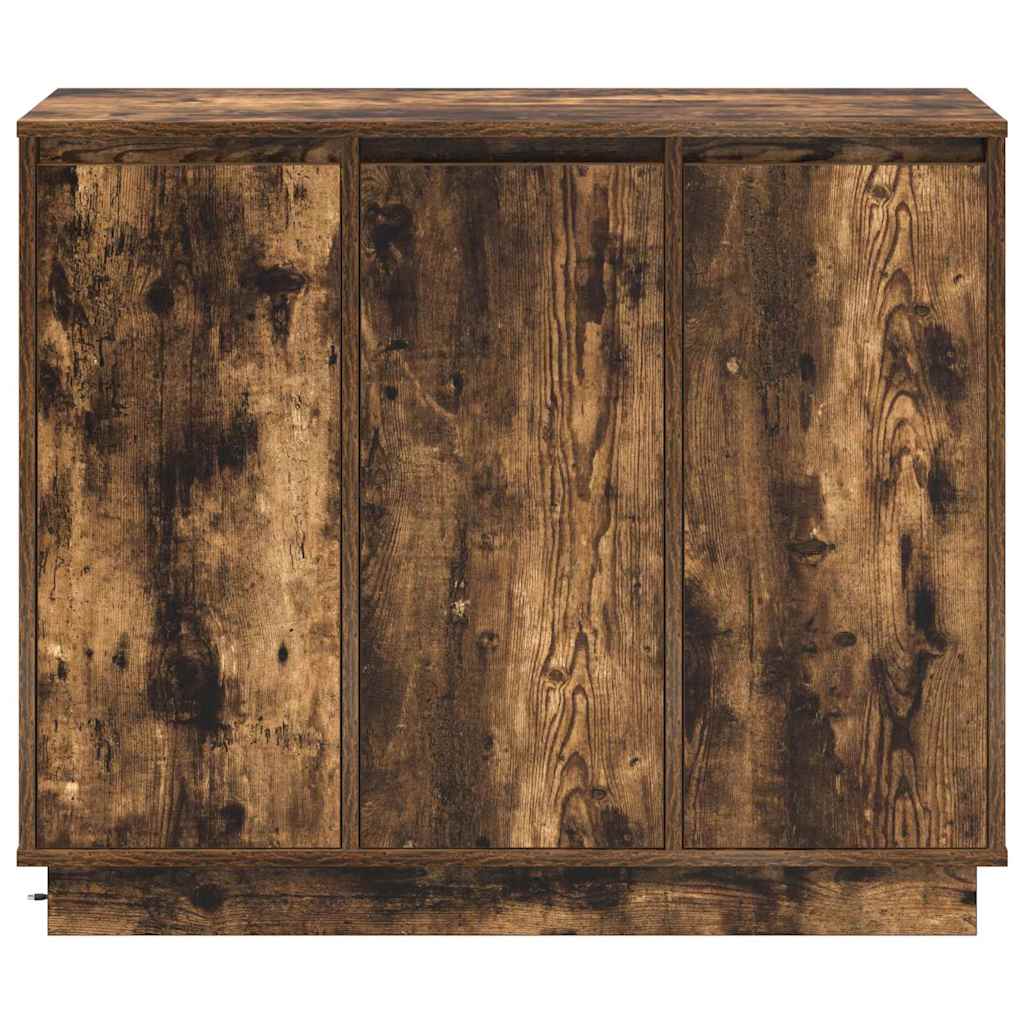 Buffet LED Chêne fumé 90 x 32 x 75 cm Bois d'ingénierie - XIOS