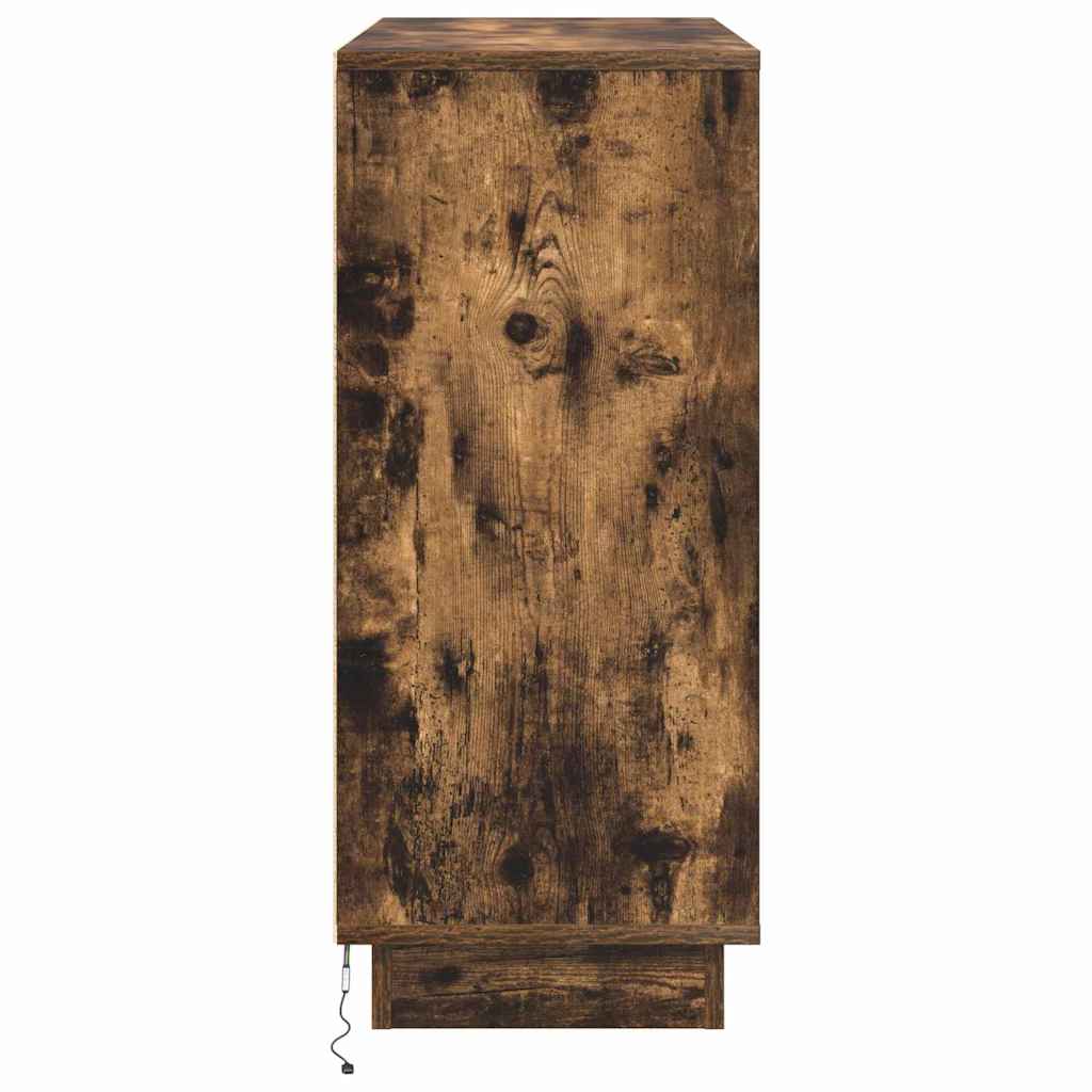 Buffet LED Chêne fumé 90 x 32 x 75 cm Bois d'ingénierie - XIOS