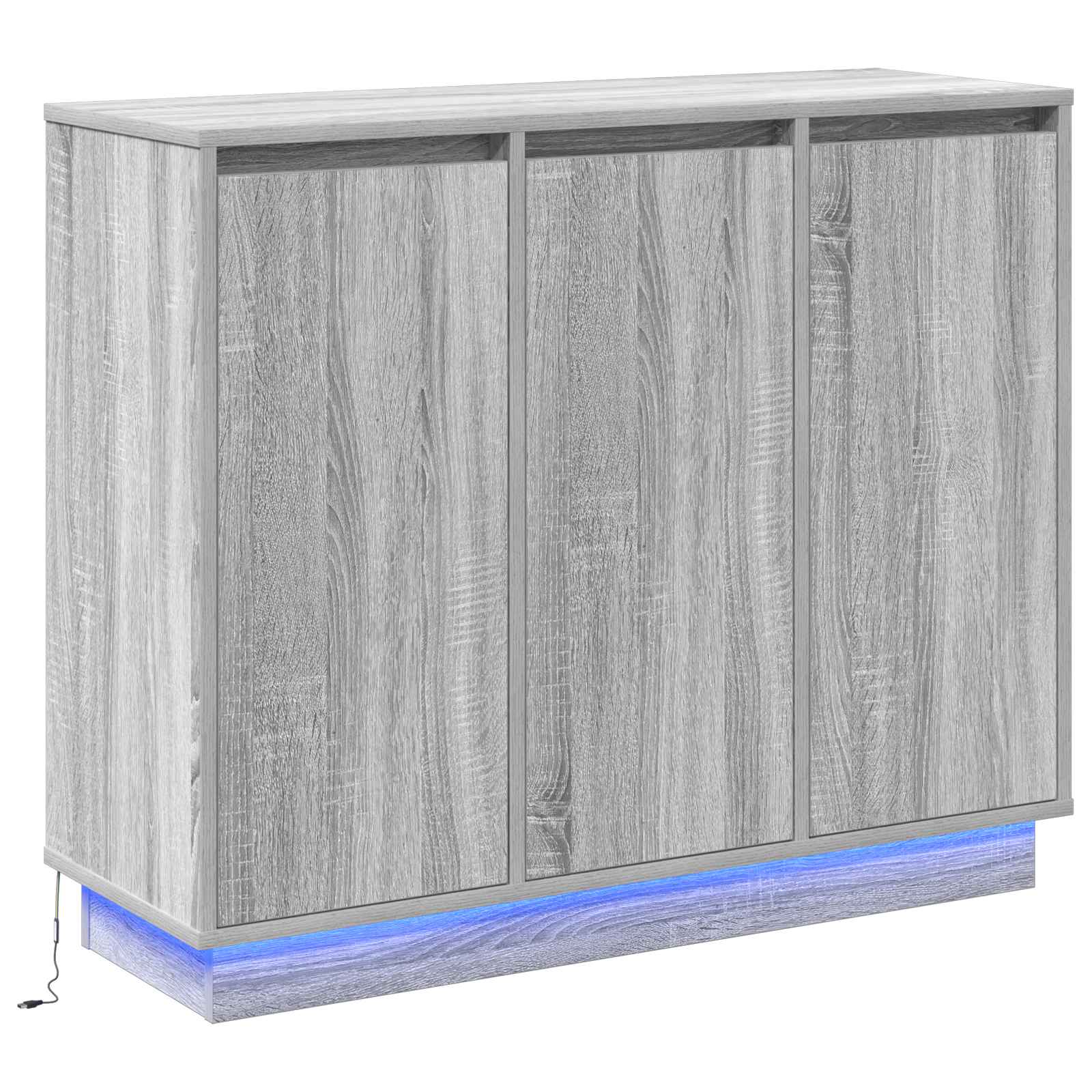 Buffet LED Gris Sonoma 90 x 32 x 75 cm Bois d'ingénierie - XIOS