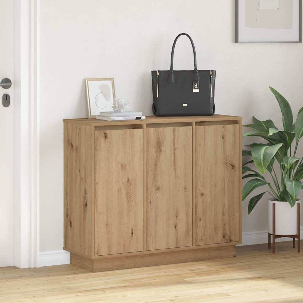 Buffet LED Chêne artisanal 90 x 32 x 75 cm Bois d'ingénierie - XIOS