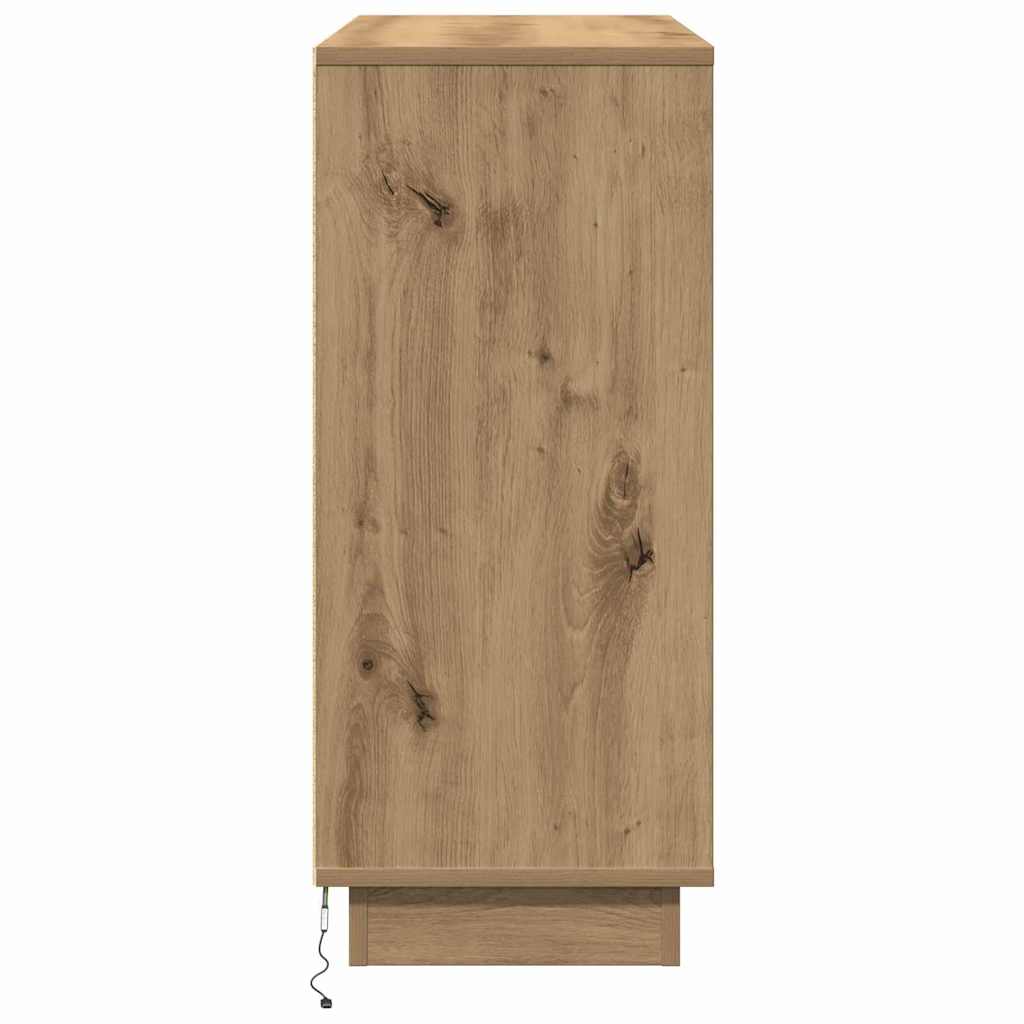 Buffet LED Chêne artisanal 90 x 32 x 75 cm Bois d'ingénierie - XIOS