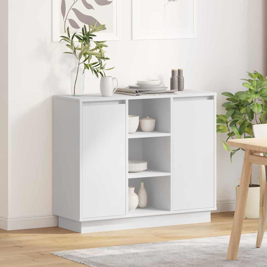 Buffet LED Blanc 90 x 32 x 75 cm Bois d'ingénierie - XIOS