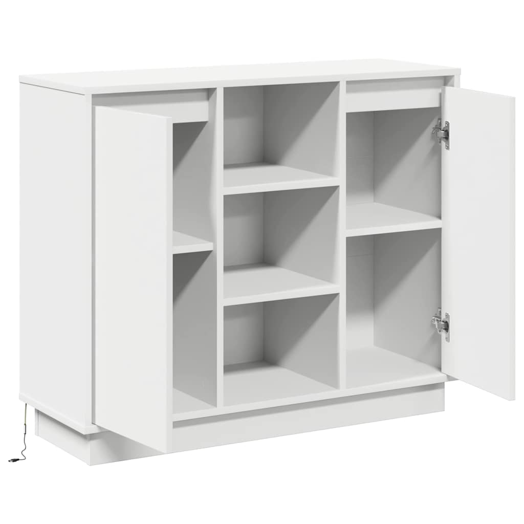 Buffet LED Blanc 90 x 32 x 75 cm Bois d'ingénierie - XIOS