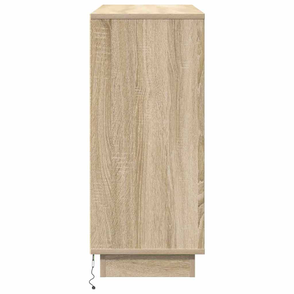 Buffet LED Chêne Sonoma 90 x 32 x 75 cm Bois d'ingénierie - XIOS