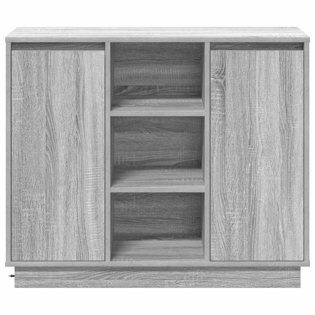 Buffet LED Gris Sonoma 90 x 32 x 75 cm Bois d'ingénierie - XIOS