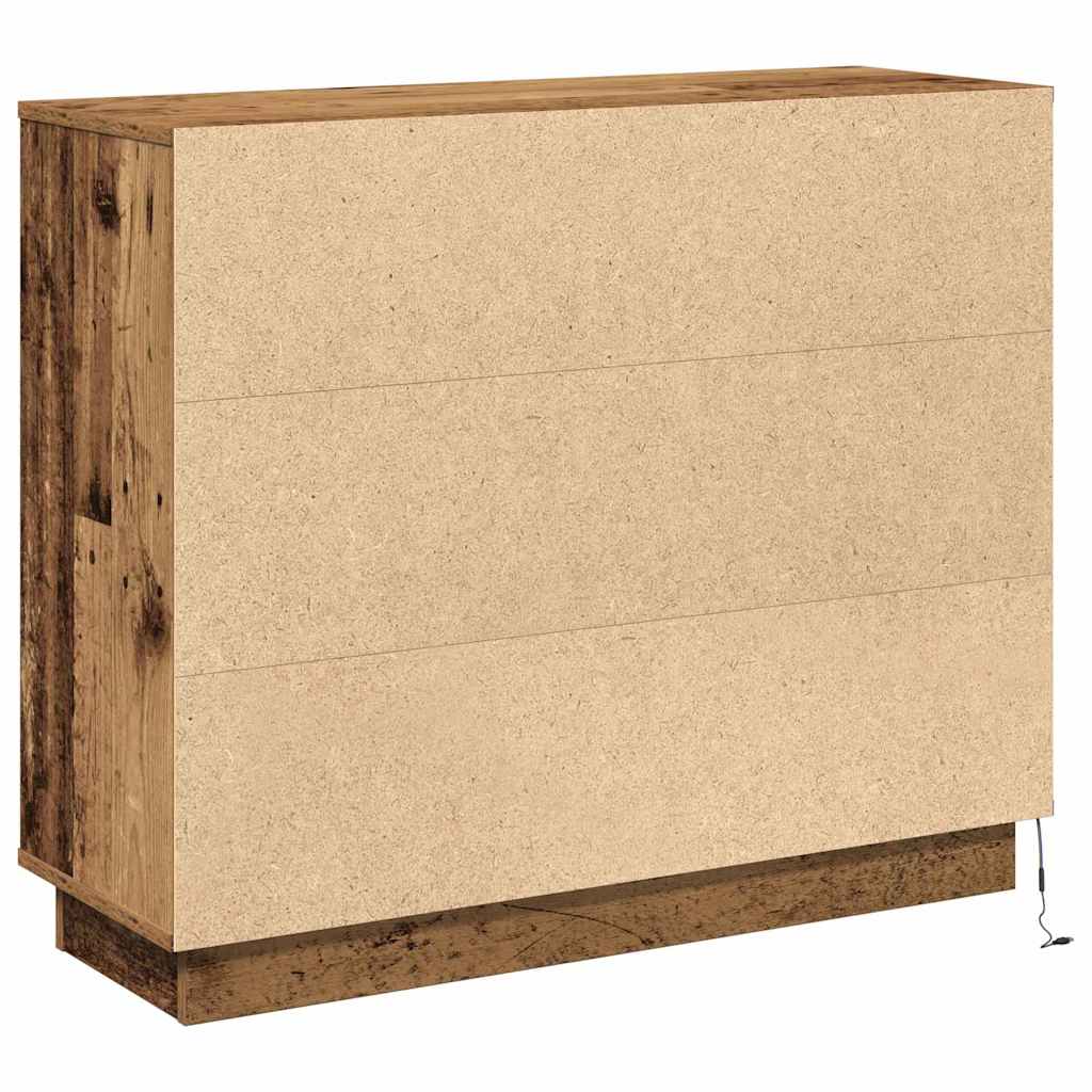 Buffet LED Bois ancien 90 x 32 x 75 cm Bois d'ingénierie - XIOS
