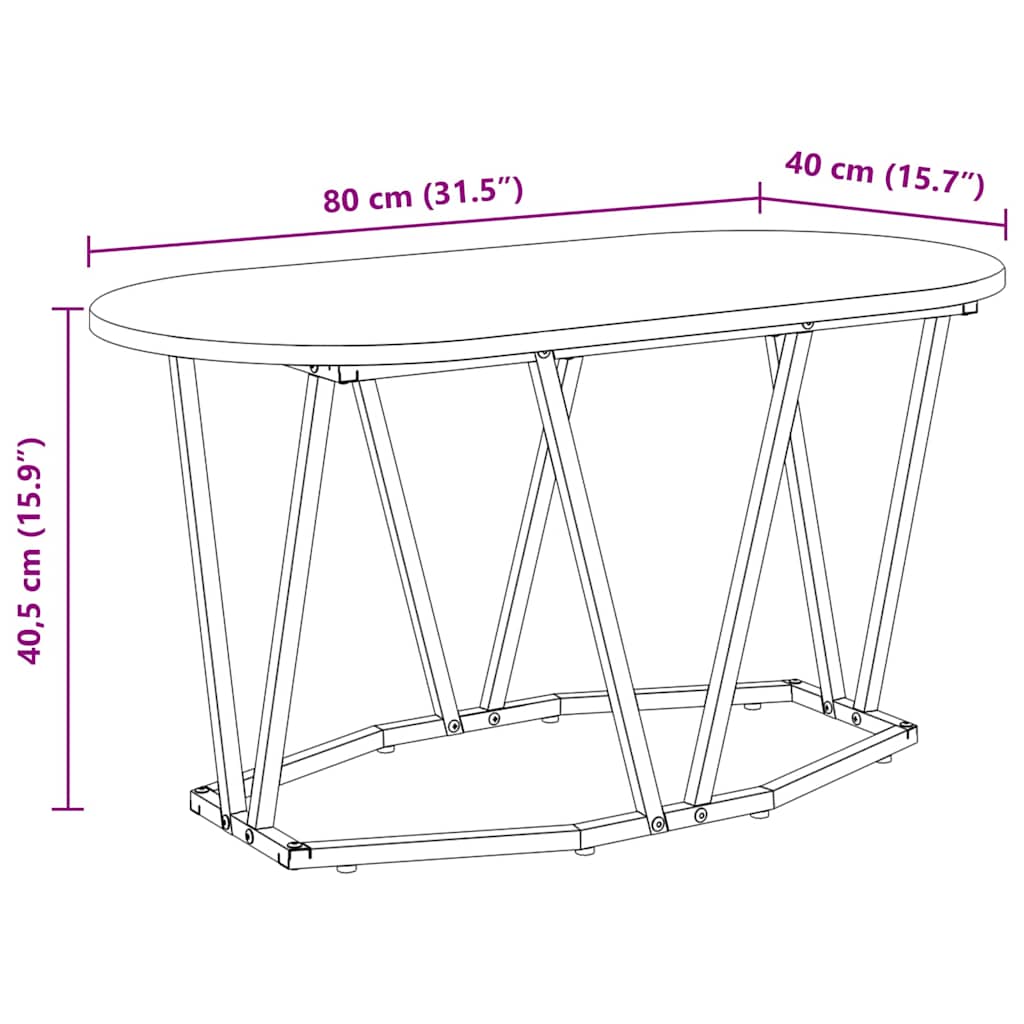 Table Basse Chêne fumé 80 x 40 x 40.5 cm - XIOS
