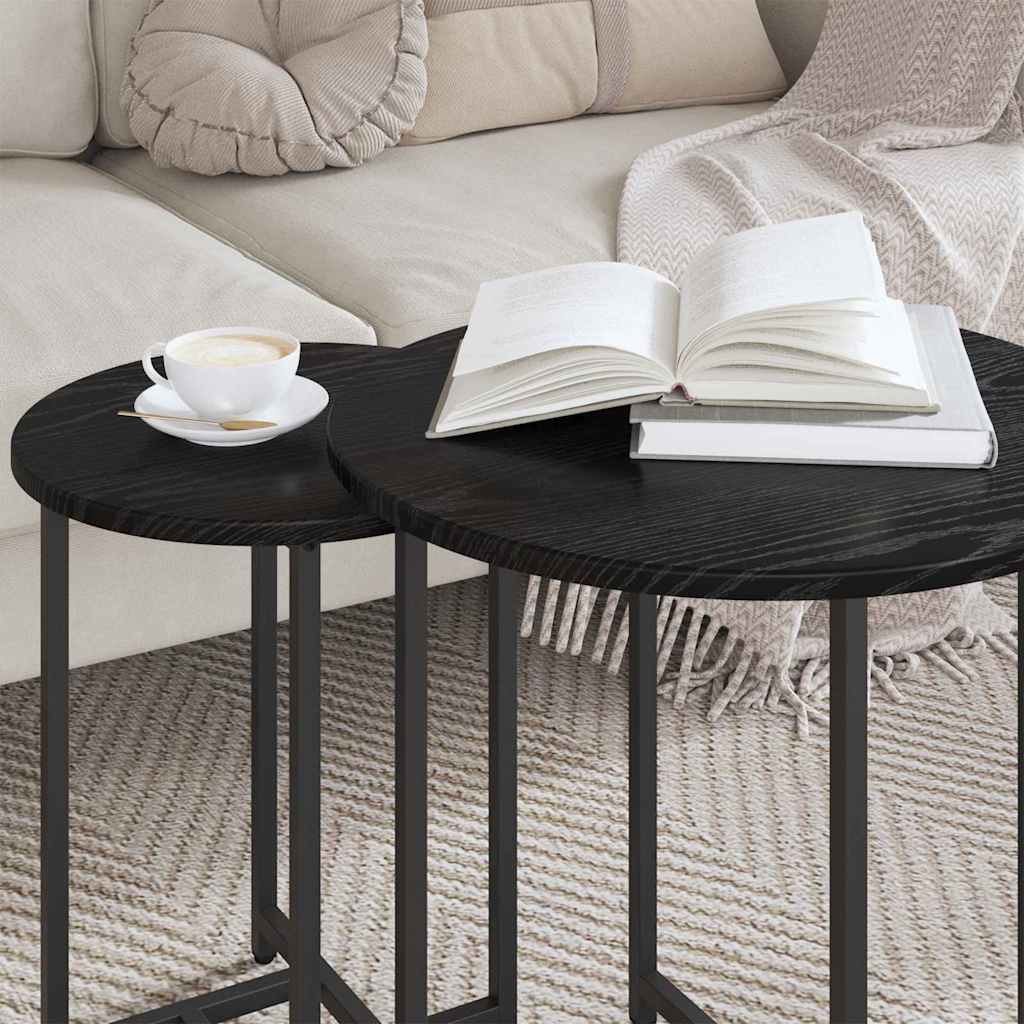 Ensemble de tables d'appoint 2 pcs Chêne noir 50 x 50 x 50 cm - XIOS
