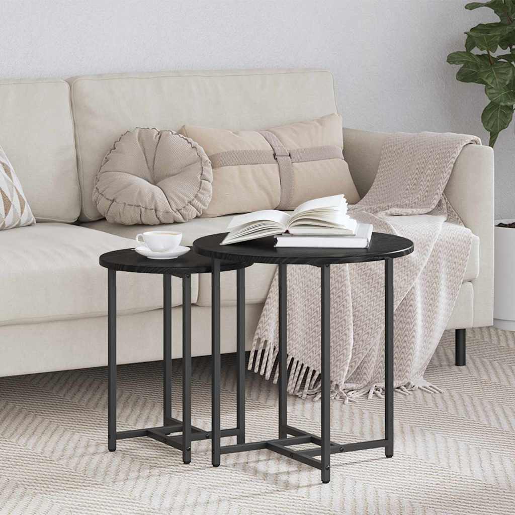 Ensemble de tables d'appoint 2 pcs Chêne noir 50 x 50 x 50 cm - XIOS