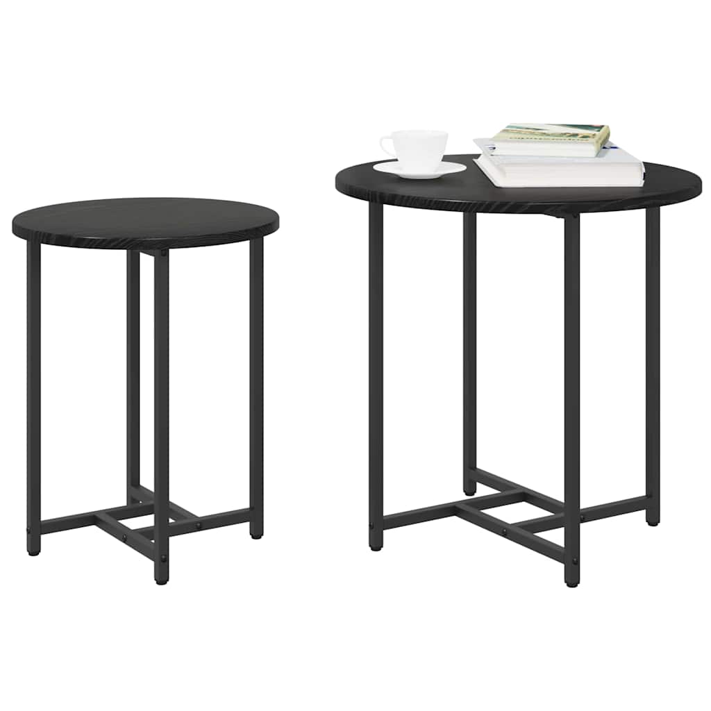 Ensemble de tables d'appoint 2 pcs Chêne noir 50 x 50 x 50 cm - XIOS