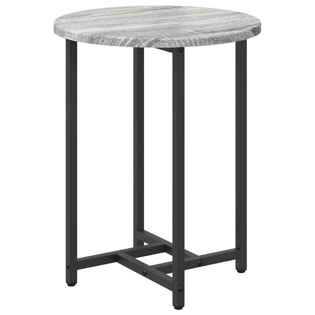 Ensemble de tables d'appoint 2 pcs Gris sonoma et Noir - XIOS