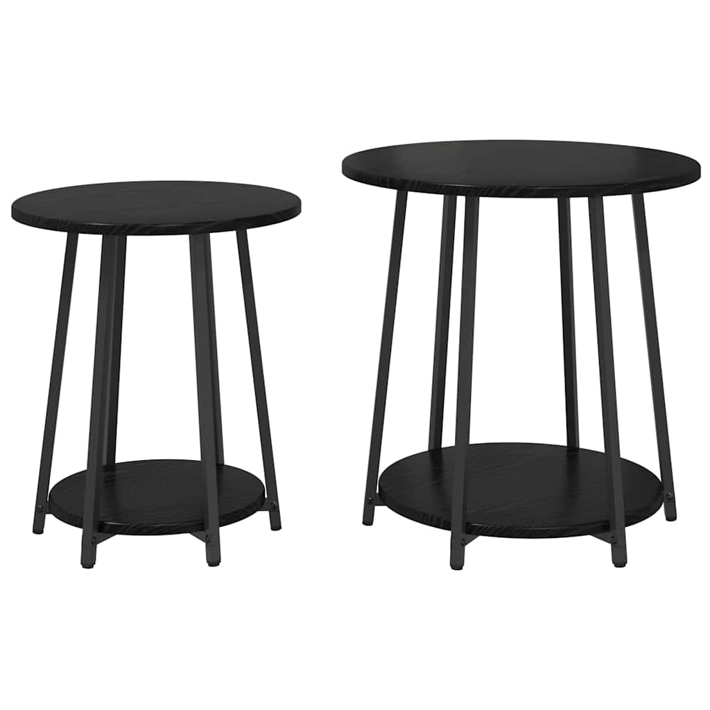 Ensemble de tables d'appoint 2 pcs Chêne noir 50 x 50 x 51 cm - XIOS