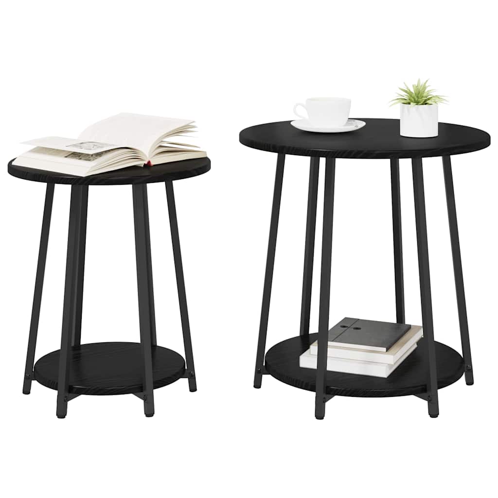 Ensemble de tables d'appoint 2 pcs Chêne noir 50 x 50 x 51 cm - XIOS