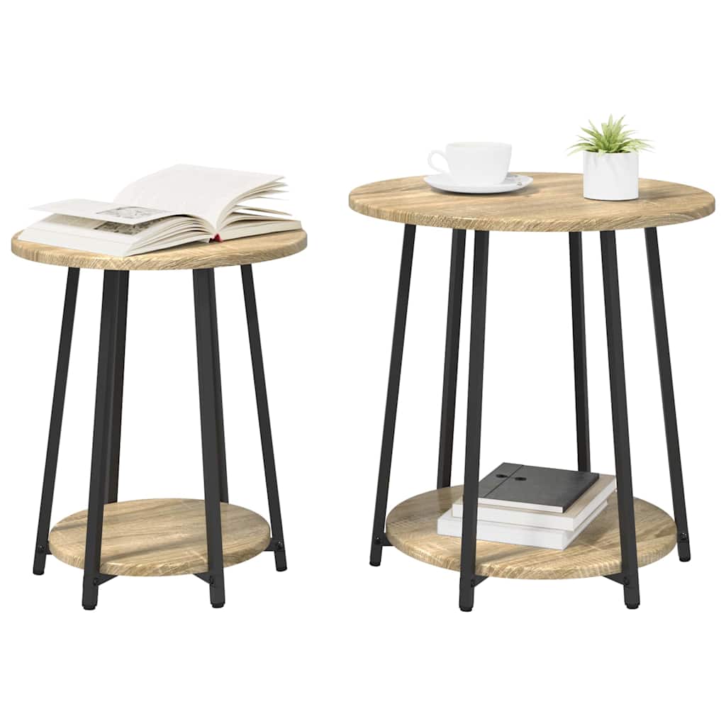 Ensemble de tables d'appoint 2 pcs Chêne Sonoma et noir - XIOS