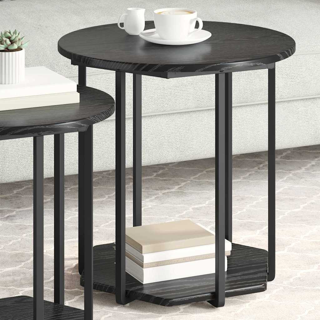 Ensemble de tables d'appoint 2 pc Chêne noir 50 x 50 x 50,5 cm - XIOS