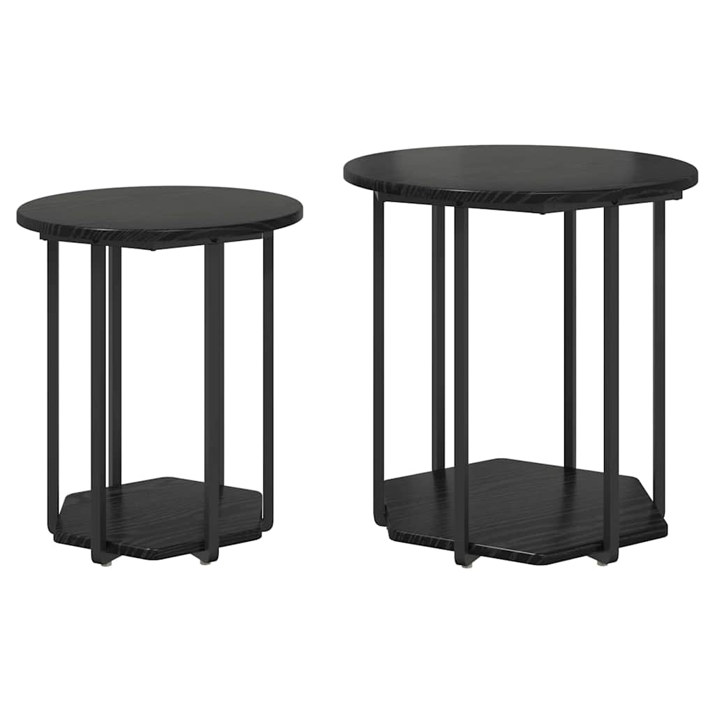 Ensemble de tables d'appoint 2 pc Chêne noir 50 x 50 x 50,5 cm - XIOS