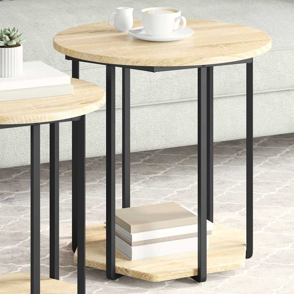 Ensemble de tables d'appoint 2 pcs Chêne Sonoma et noir - XIOS