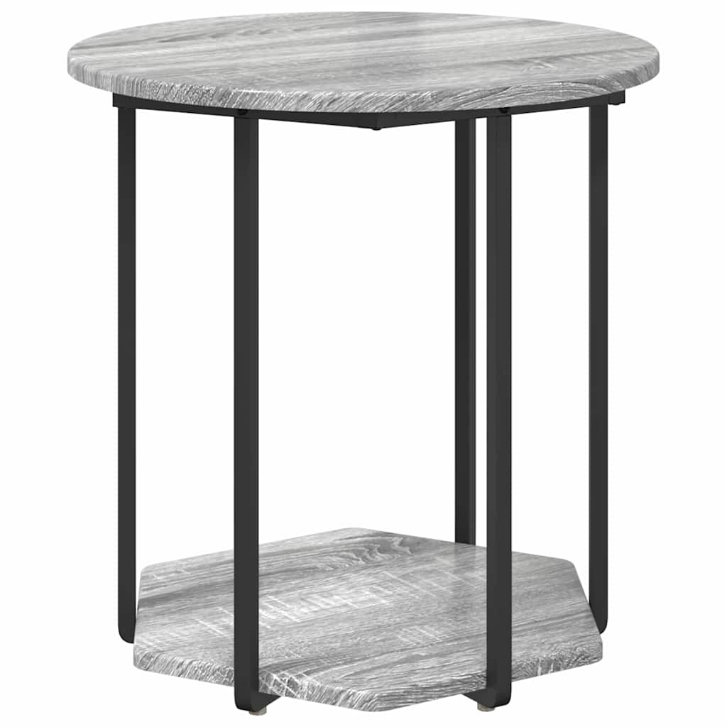 Ensemble de tables d'appoint avec étagère 2 pcs Gris - XIOS