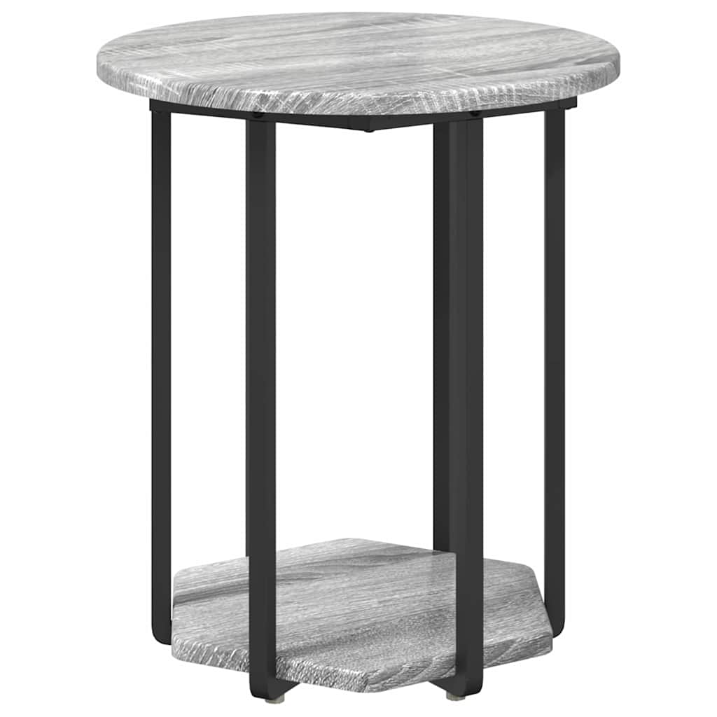 Ensemble de tables d'appoint avec étagère 2 pcs Gris - XIOS